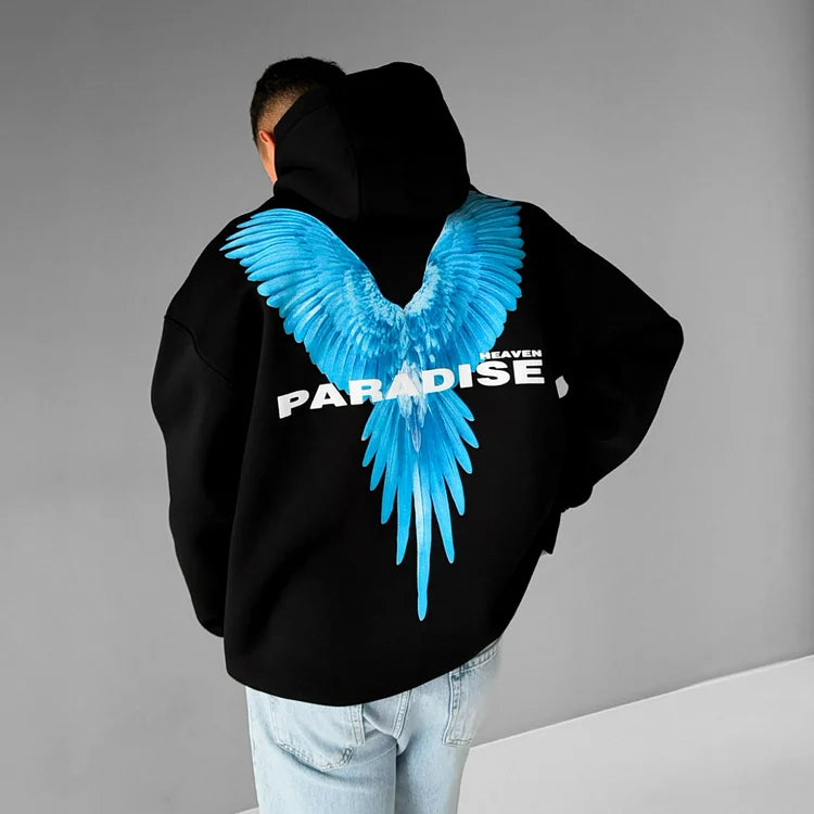 Blohsino.com Unisex Wings Graphic Print Casual Oversized Hoodie