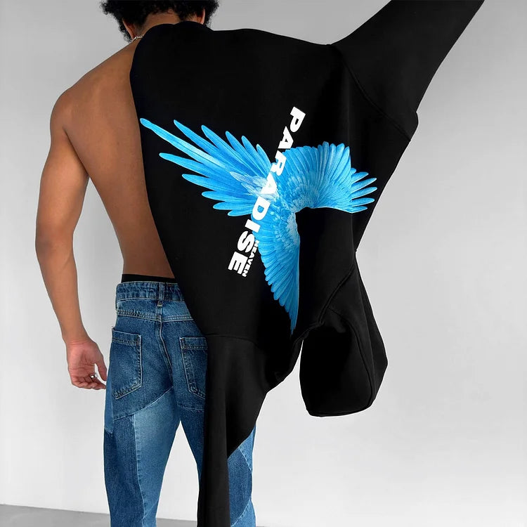 Blohsino.com Unisex Wings Graphic Print Casual Oversized Hoodie