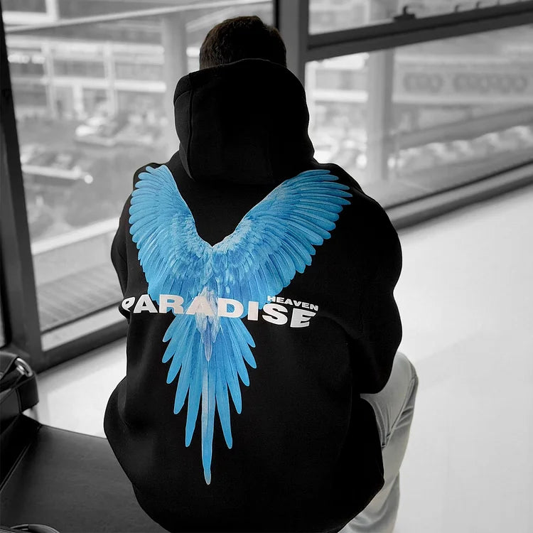 Blohsino.com Unisex Wings Graphic Print Casual Oversized Hoodie