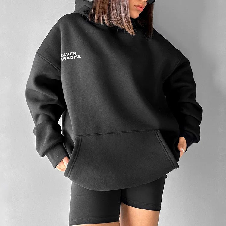 Blohsino.com Unisex Wings Graphic Print Casual Oversized Hoodie