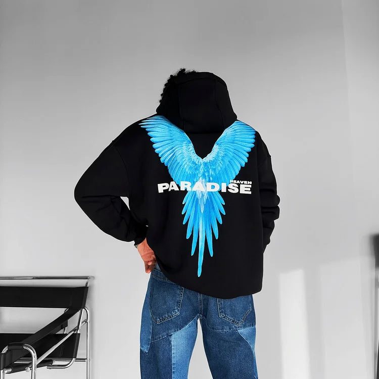 Blohsino.com Unisex Wings Graphic Print Casual Oversized Hoodie